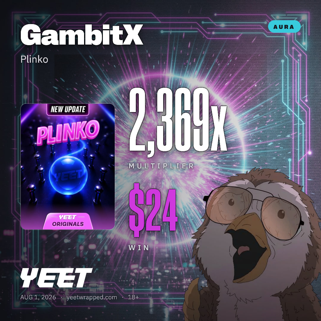 GambitX hit 2,369x on Plinko