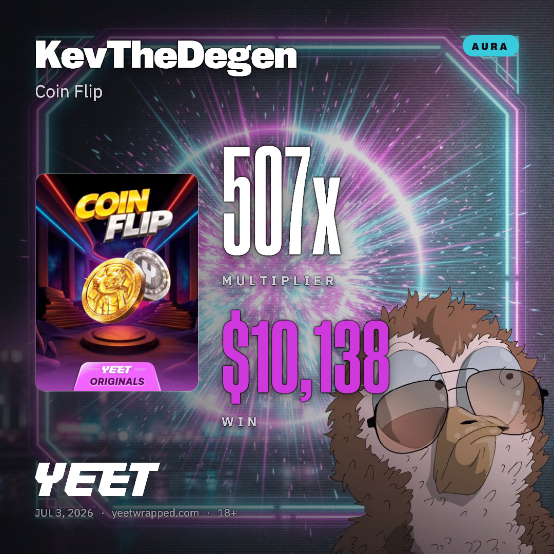 KevTheDegen hit 506.9x on Coin Flip