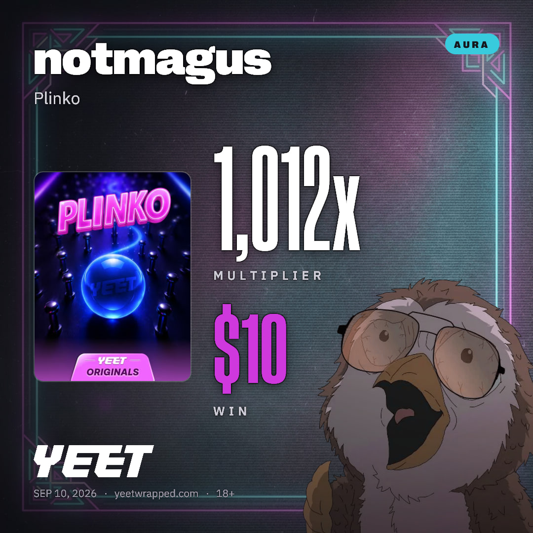 notmagus hit 1,012x on Plinko