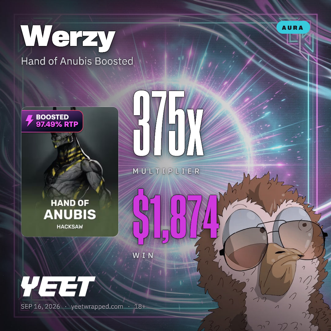 Werzy hit 374.8x on Hand of Anubis Boosted