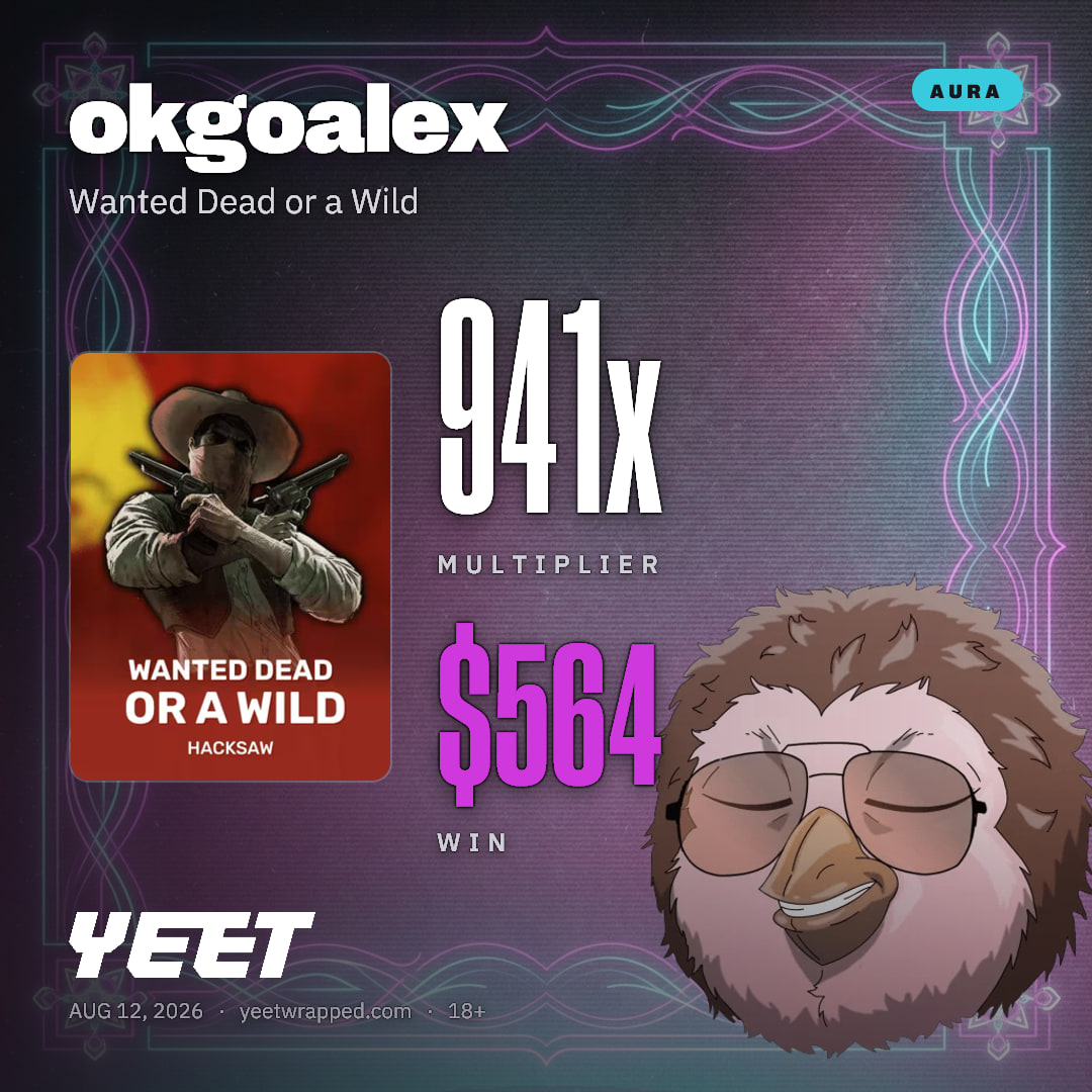 okgoalex hit 940.5x on Wanted Dead or a Wild