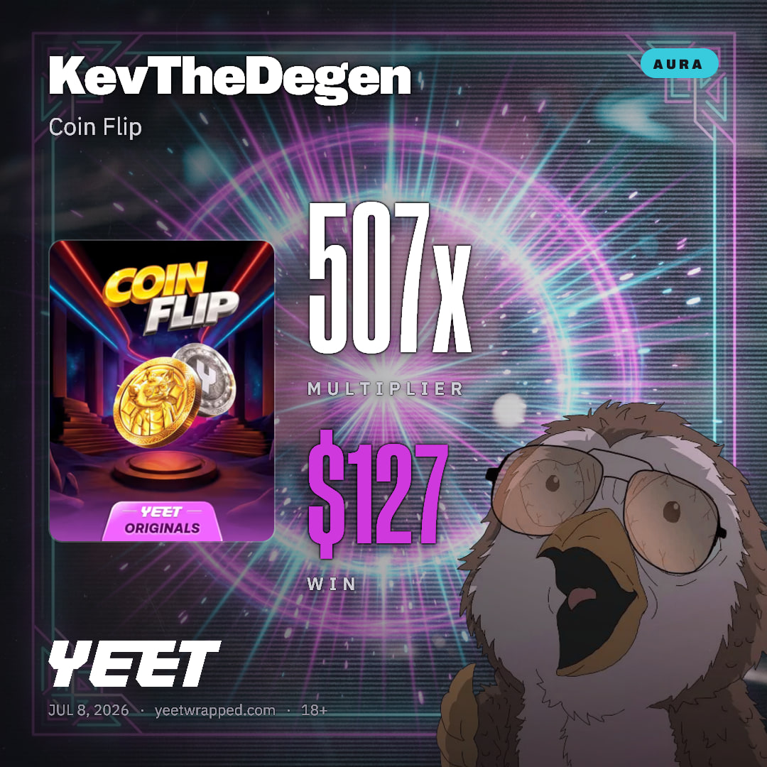 KevTheDegen hit 506.9x on Coin Flip