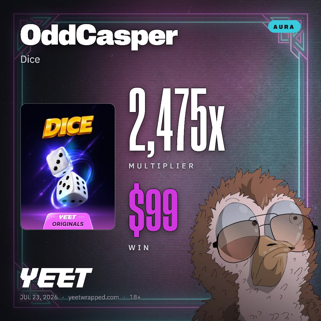 OddCasper hit 2,475x on Dice