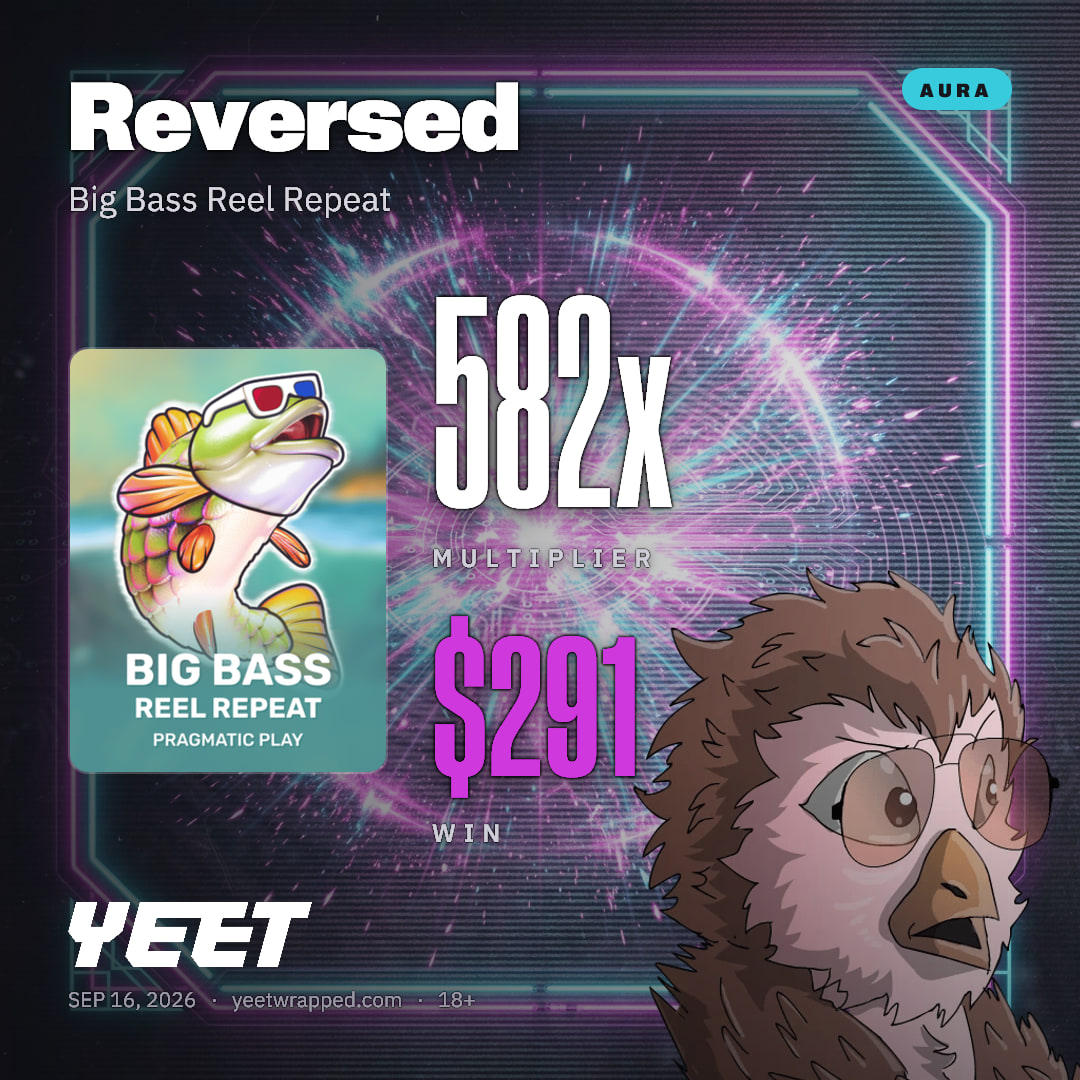 Reversed hit 582.5x on Big Bass Reel Repeat