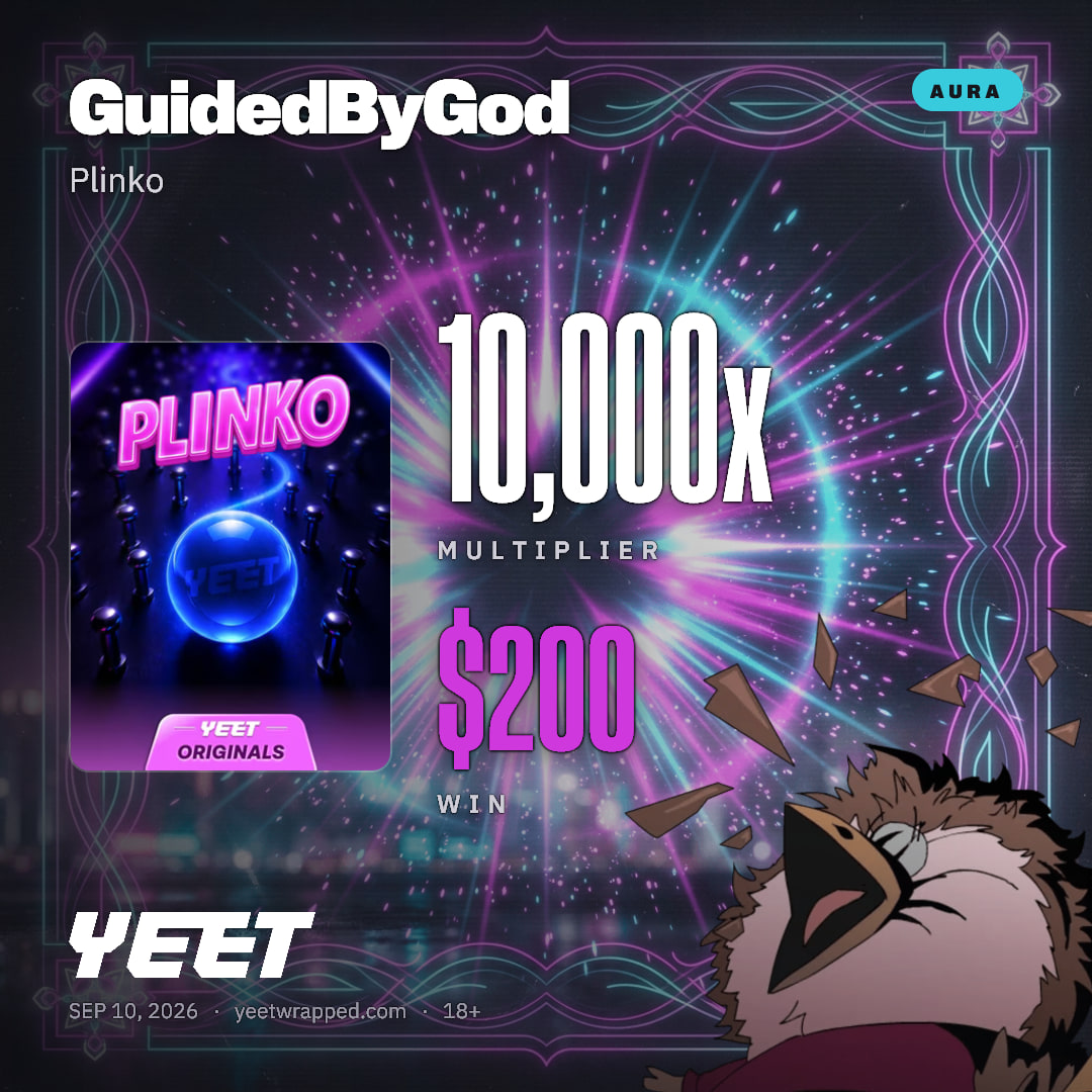 GuidedByGod hit 10,000x on Plinko