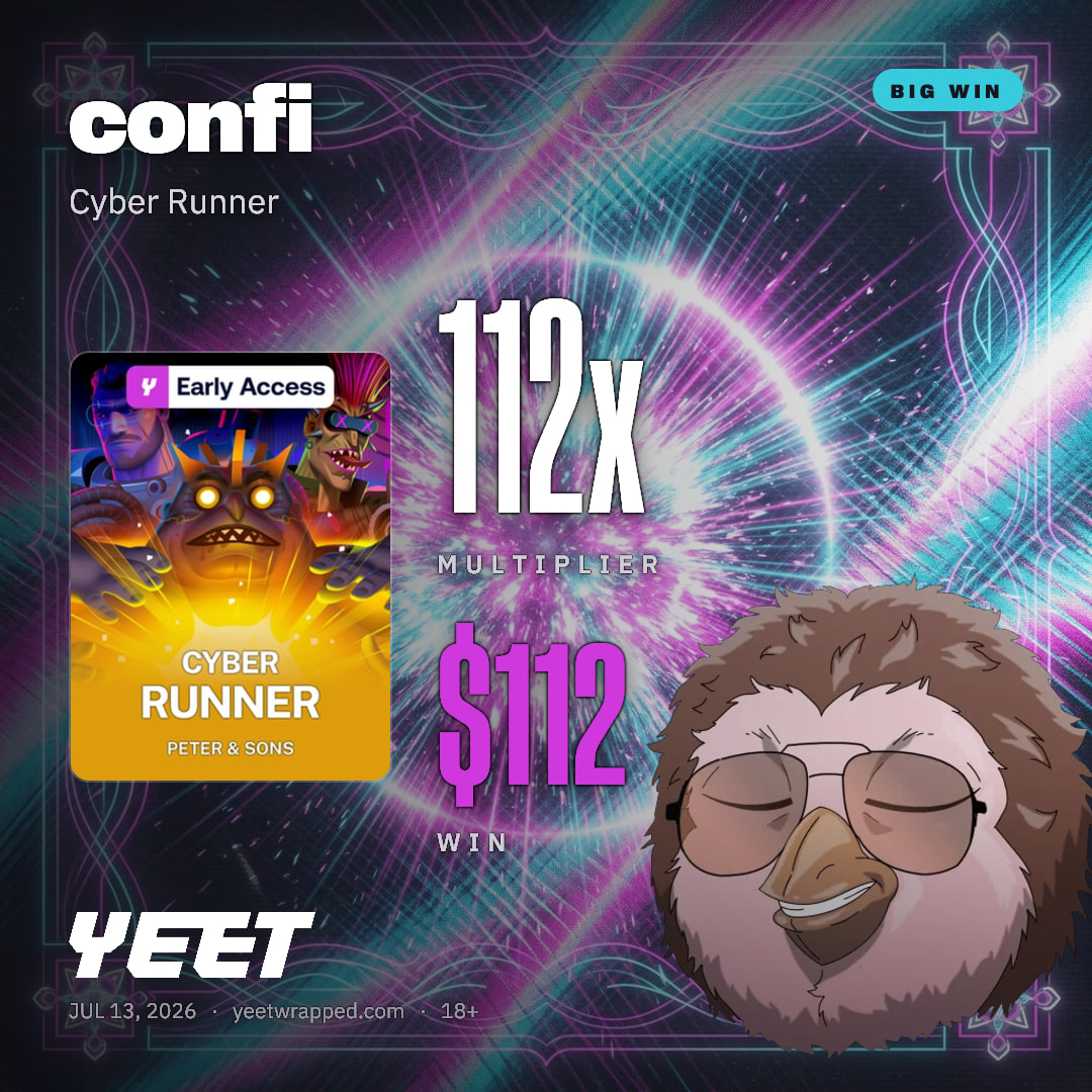confi hit 112.1x on Cyber Runner
