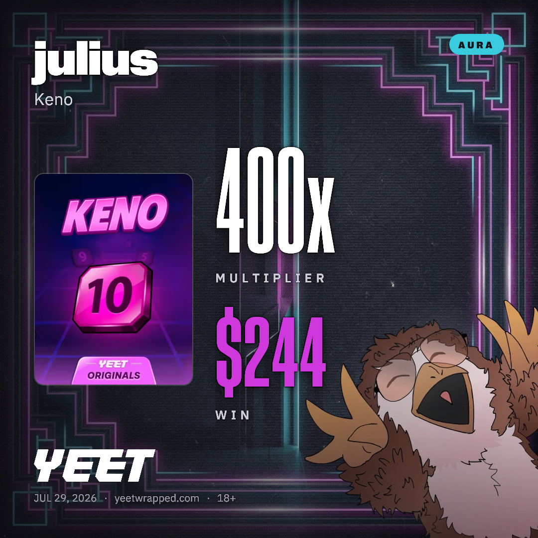 julius hit 400x on Keno