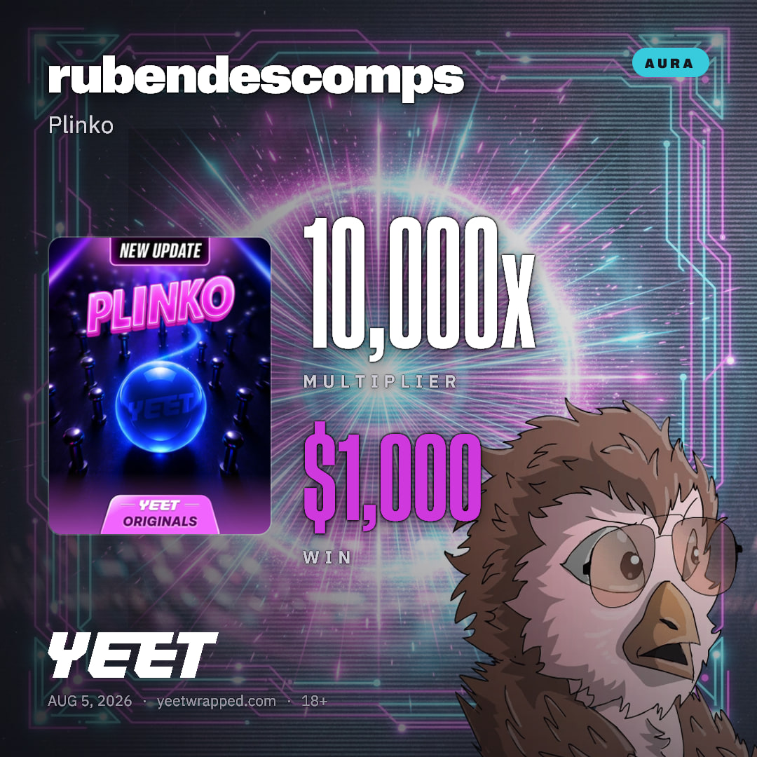 rubendescomps hit 10,000x on Plinko