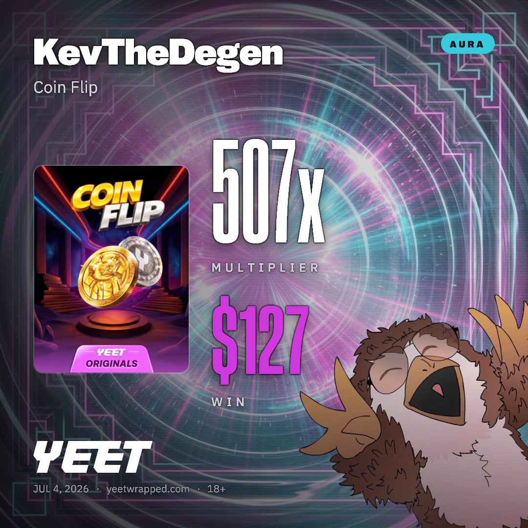 KevTheDegen hit 506.9x on Coin Flip