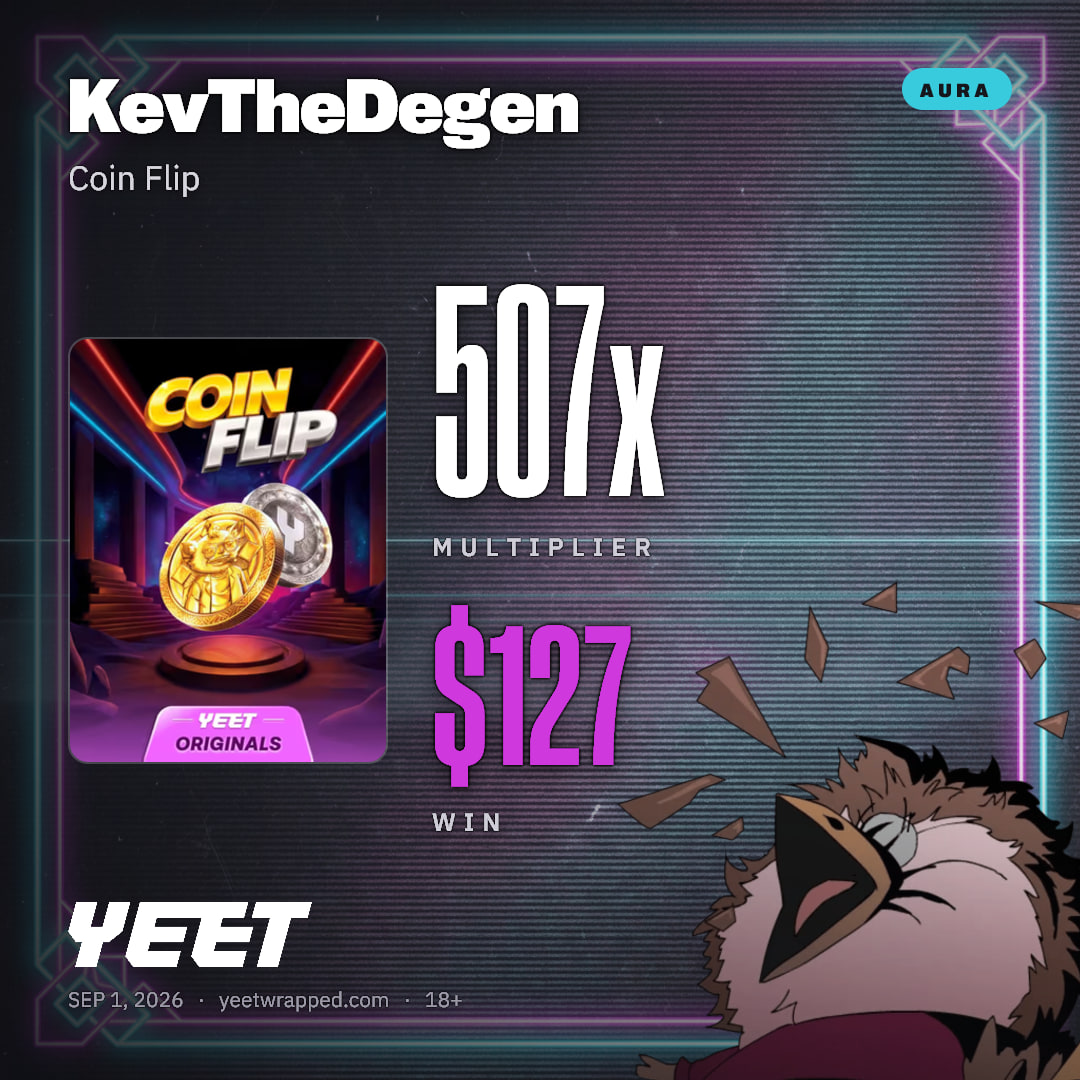 KevTheDegen hit 506.9x on Coin Flip
