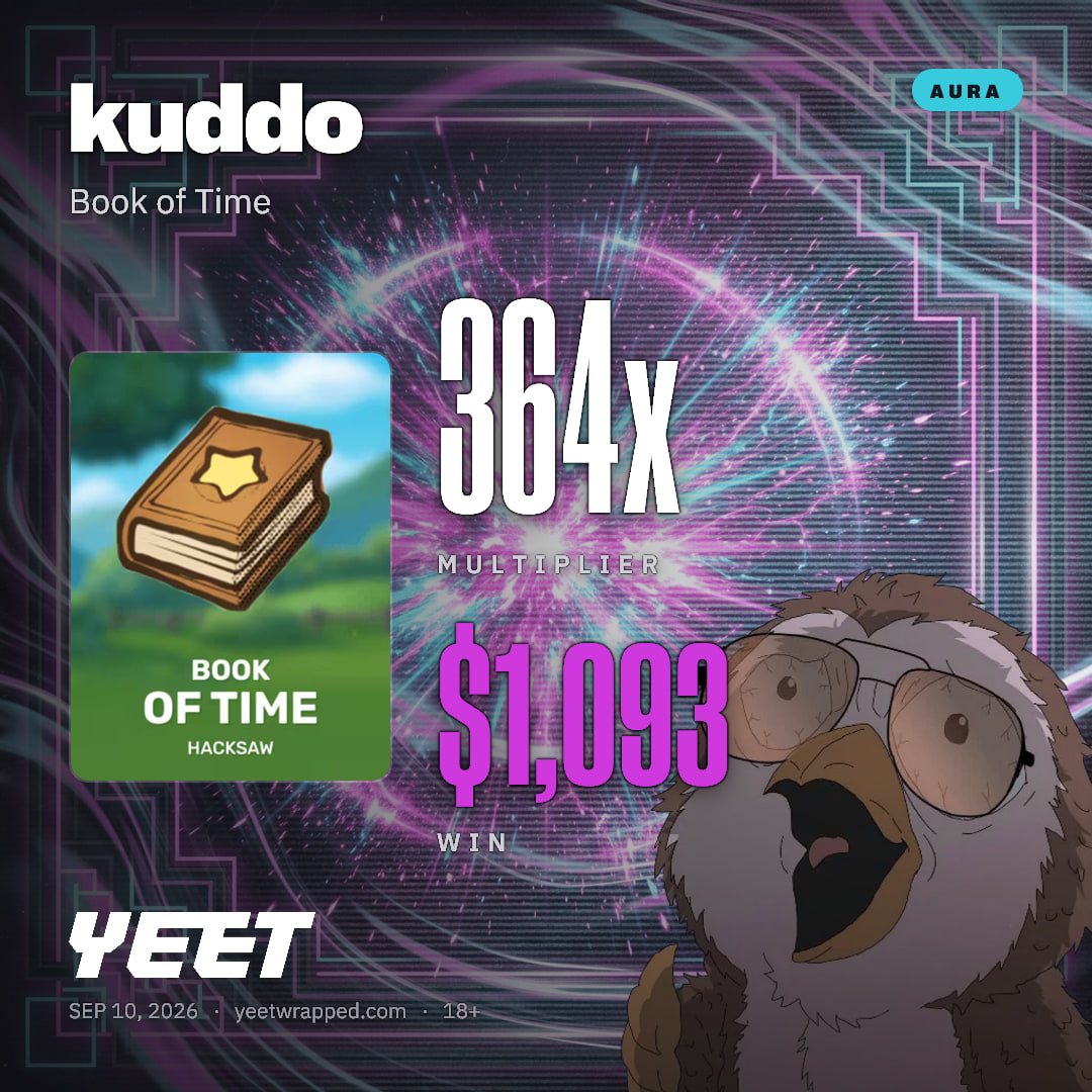 kuddo hit 364.4x on Book of Time