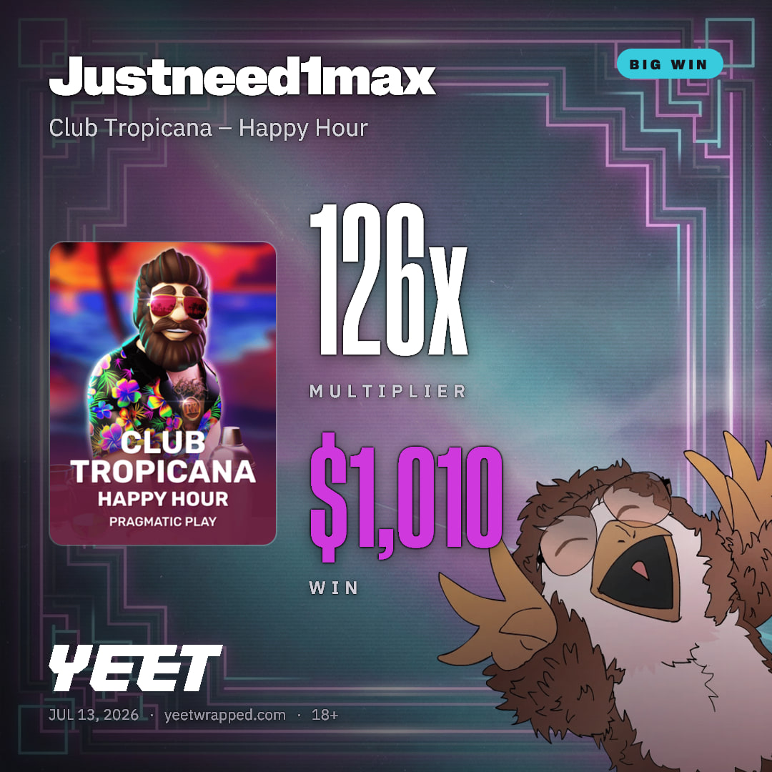 Justneed1max hit 126.2x on Club Tropicana – Happy Hour