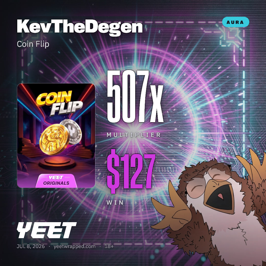 KevTheDegen hit 506.9x on Coin Flip