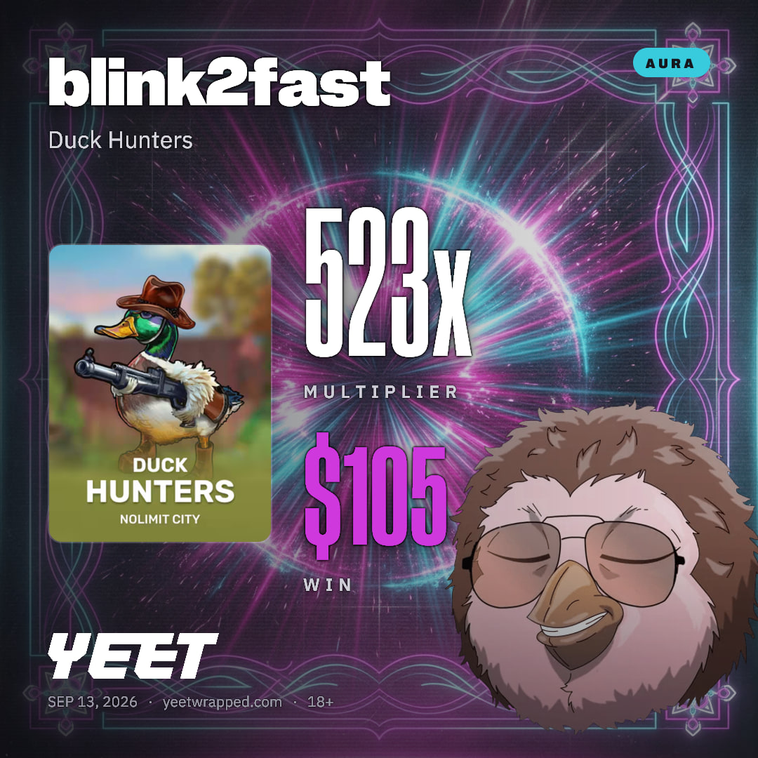 blink2fast hit 522.6x on Duck Hunters