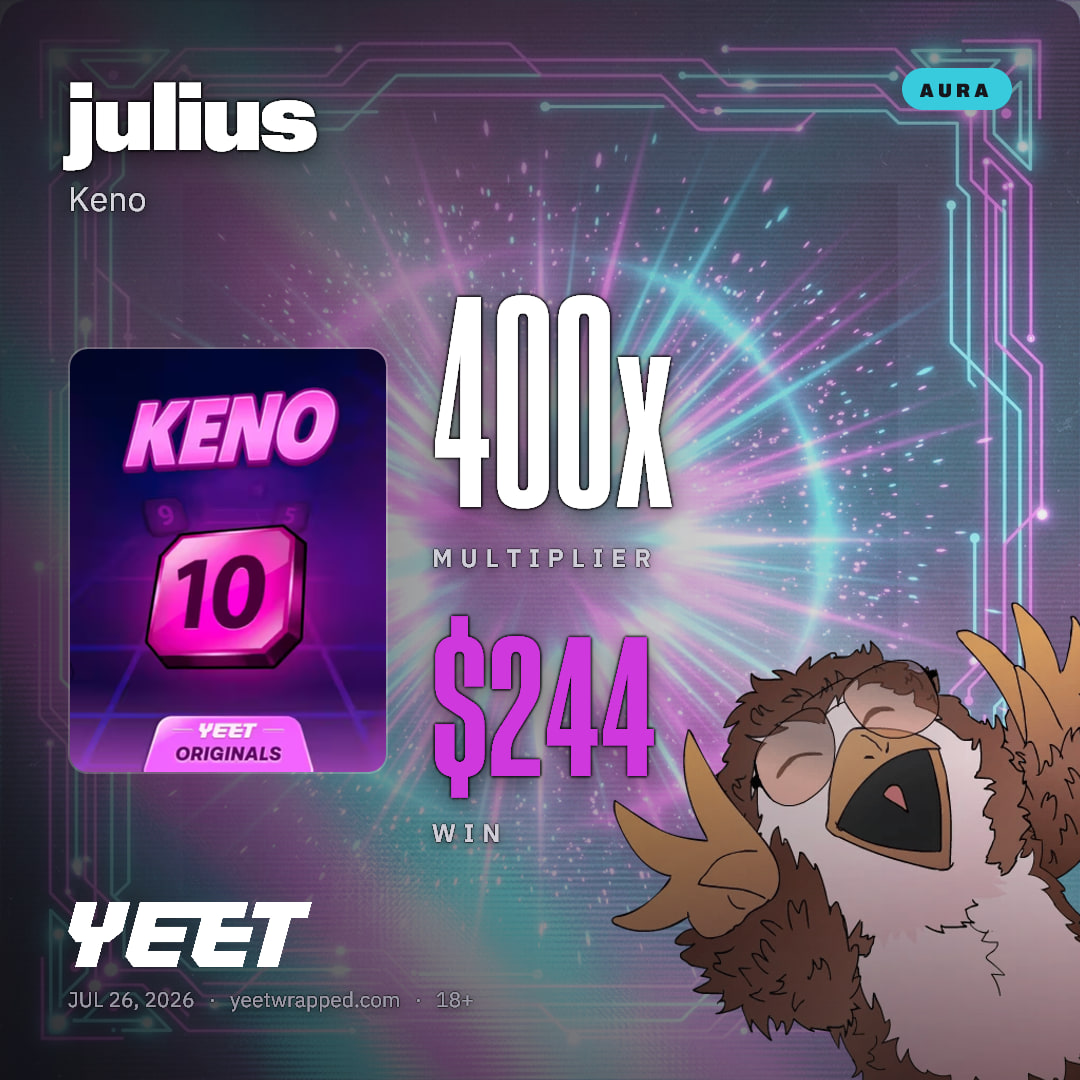julius hit 400x on Keno