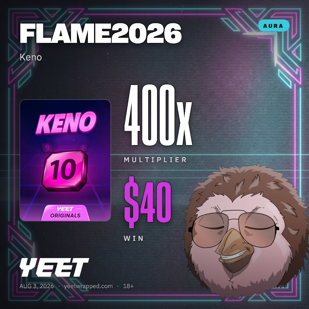 FLAME2026 hit 400x on Keno