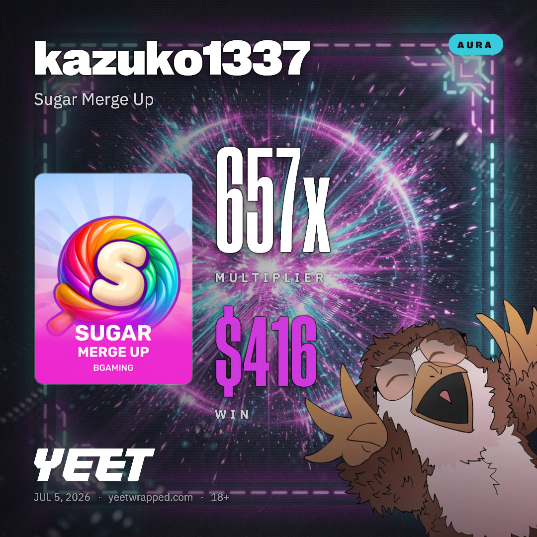 kazuko1337 hit 656.7x on Sugar Merge Up