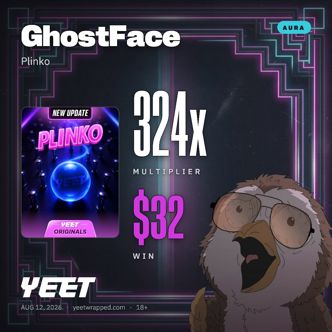 GhostFace hit 324x on Plinko