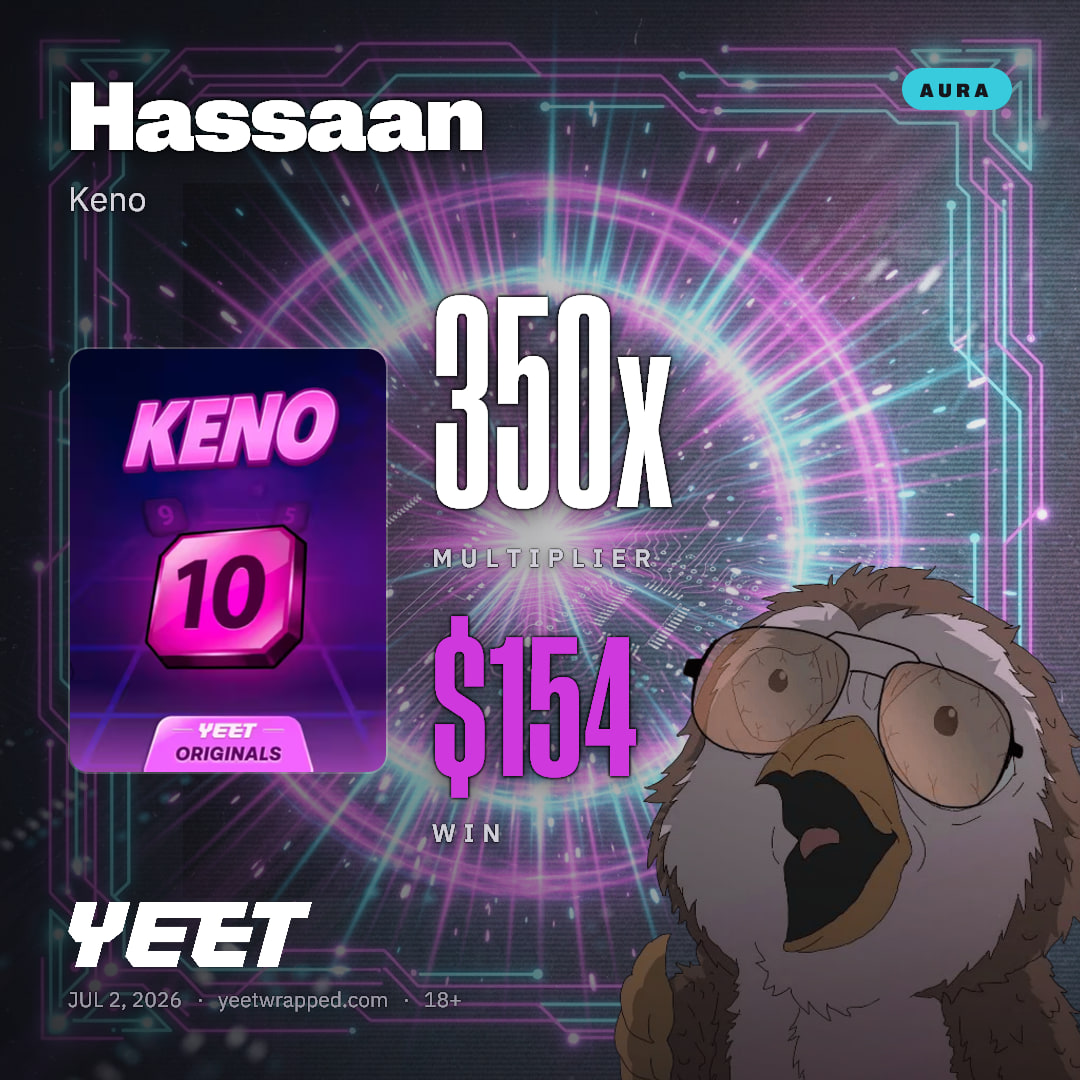 Hassaan hit 350x on Keno