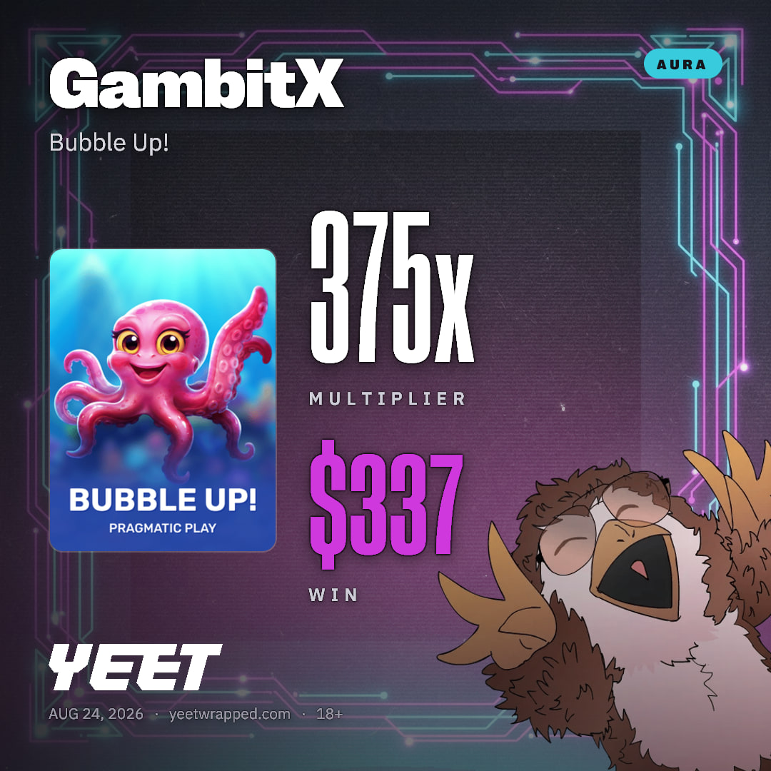 GambitX hit 374.7x on Bubble Up!