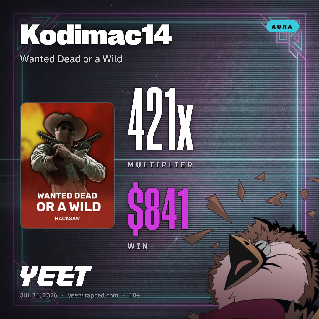 Kodimac14 hit 420.5x on Wanted Dead or a Wild