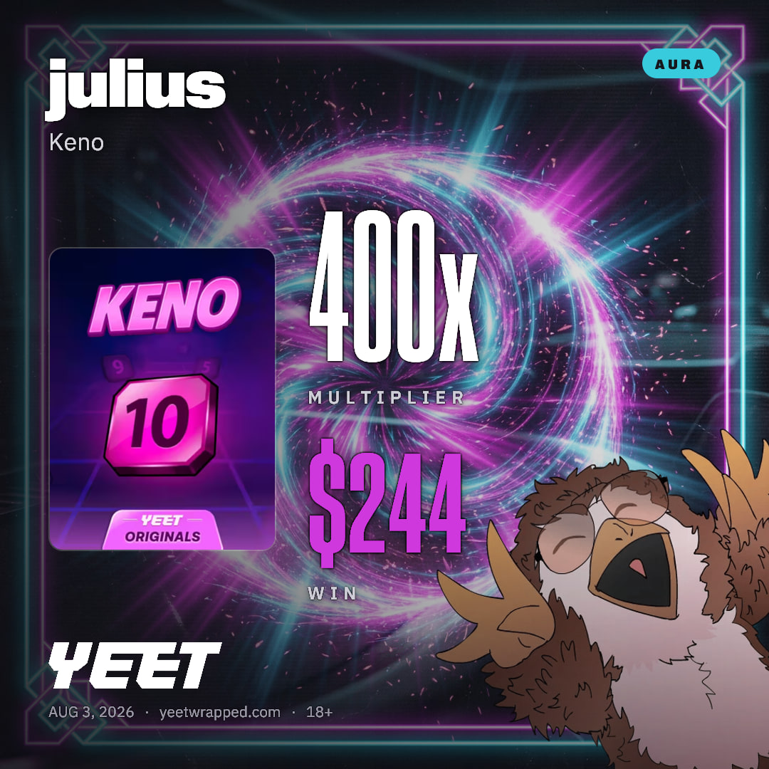 julius hit 400x on Keno