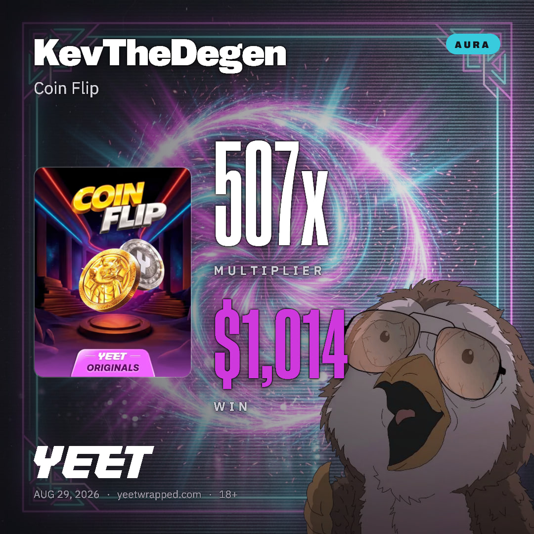 KevTheDegen hit 506.9x on Coin Flip