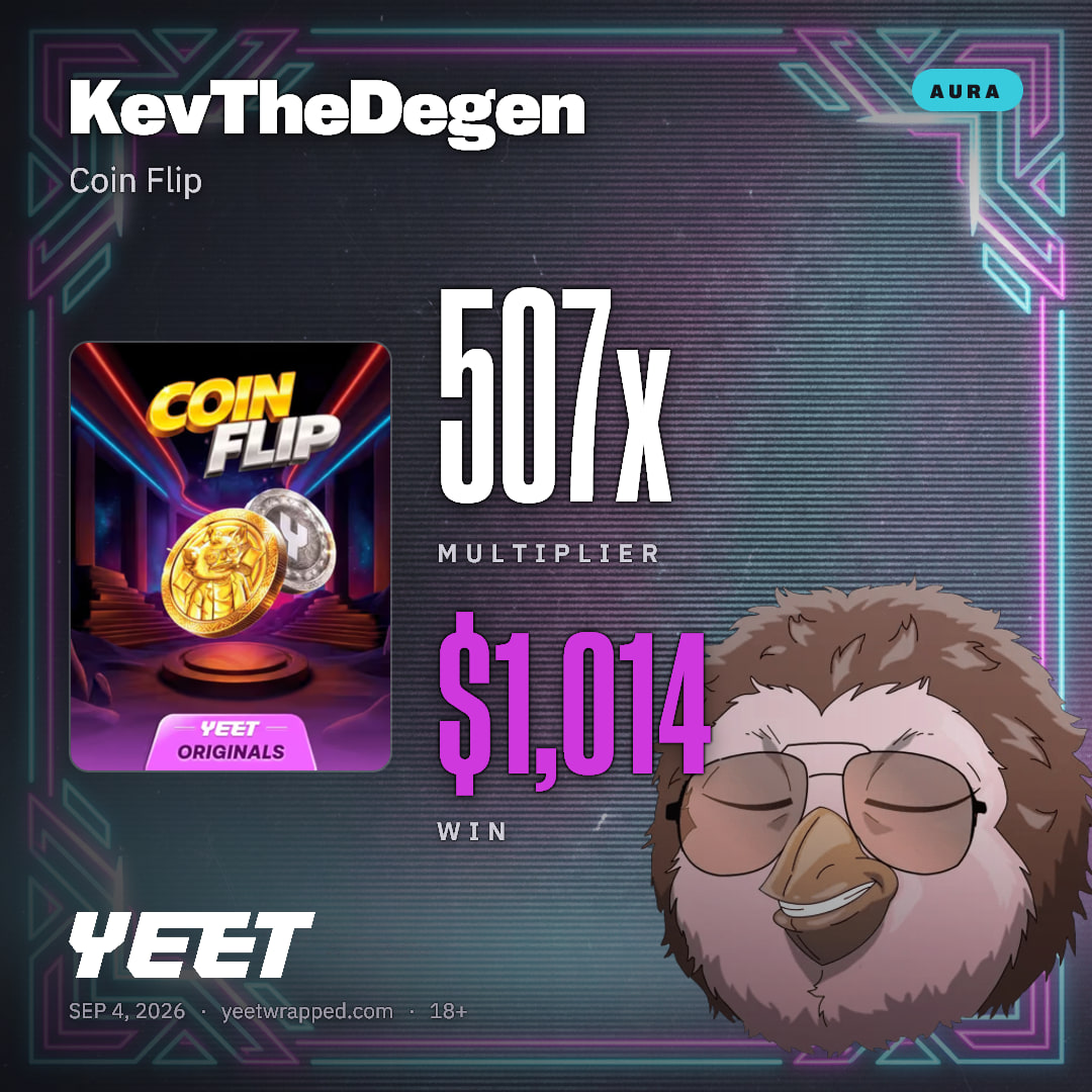 KevTheDegen hit 506.9x on Coin Flip