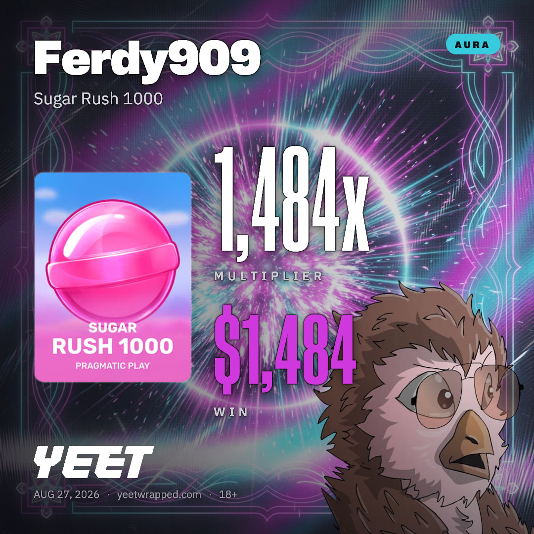 Ferdy909 hit 1,484x on Sugar Rush 1000