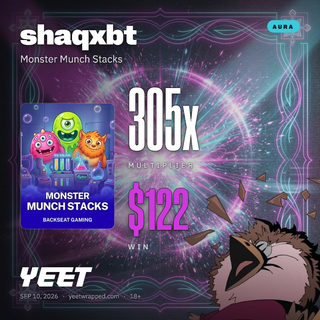 shaqxbt hit 305.4x on Monster Munch Stacks