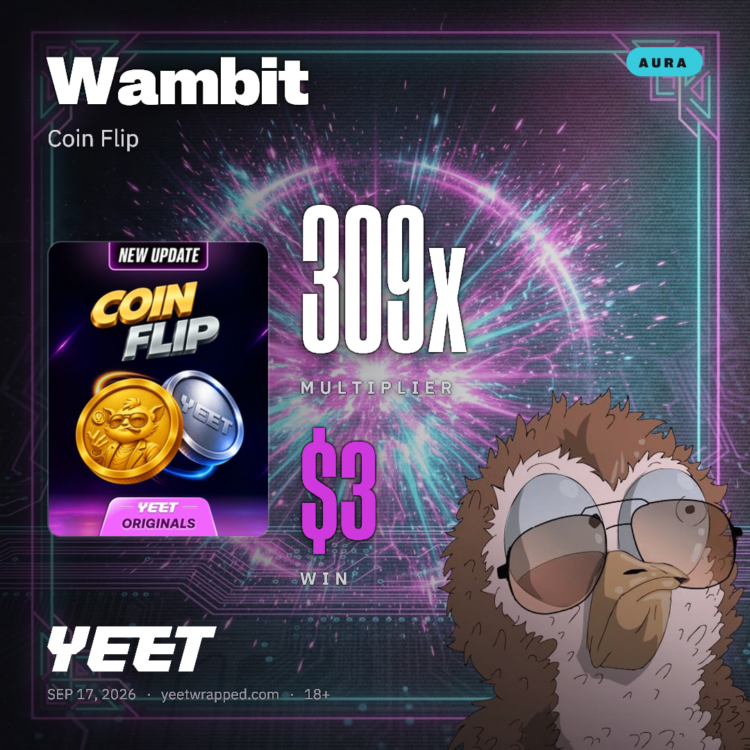 Wambit hit 308.8x on Coin Flip