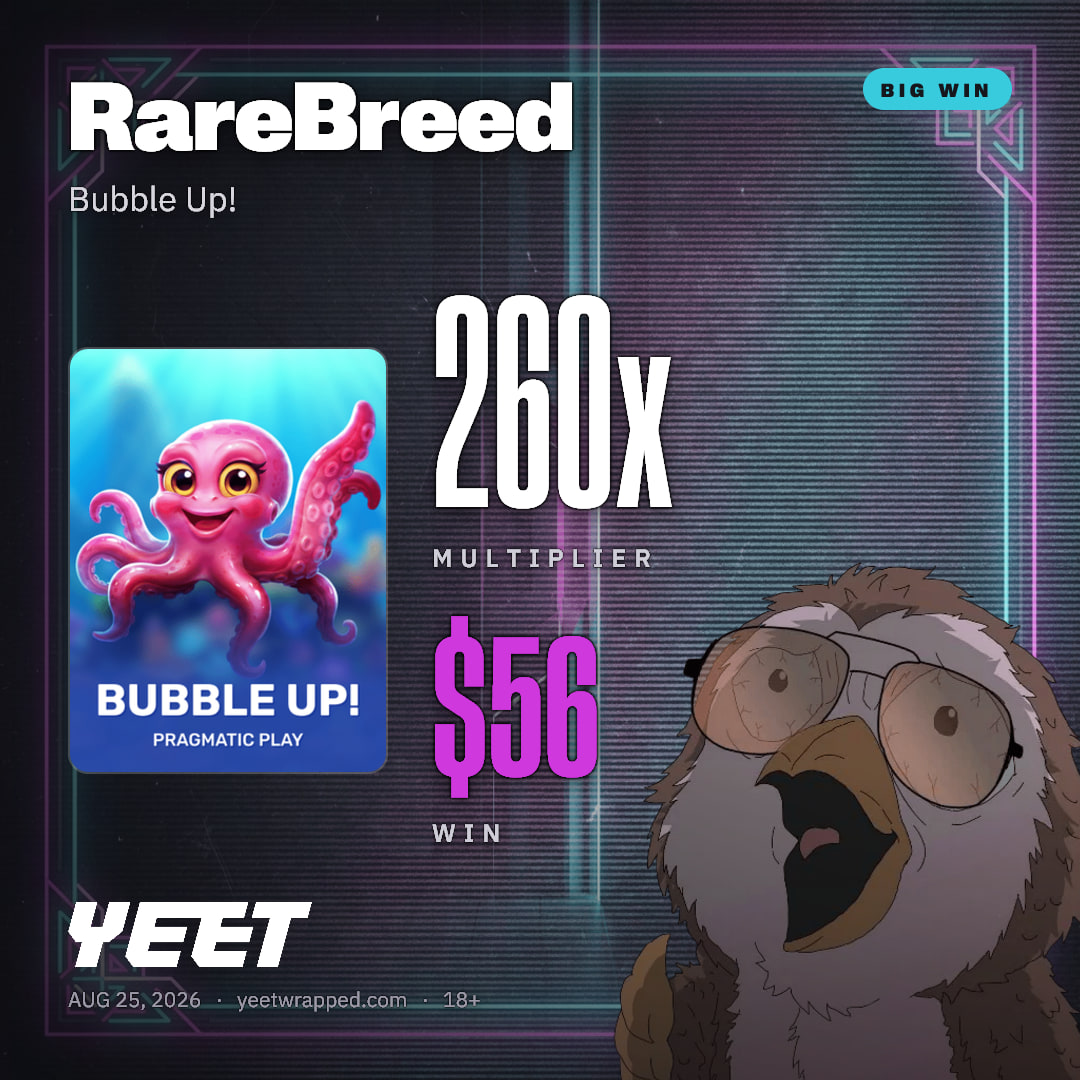 RareBreed hit 260.2x on Bubble Up!