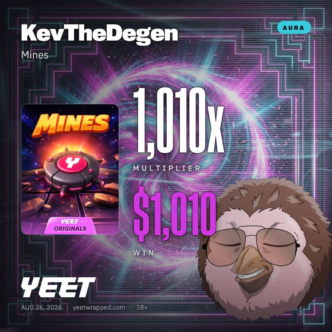KevTheDegen hit 1,010x on Mines