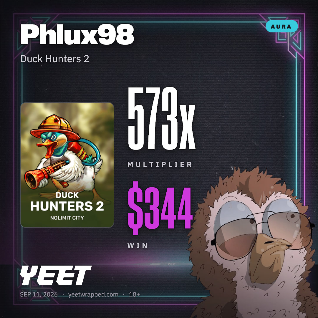 Phlux98 hit 573.1x on Duck Hunters 2