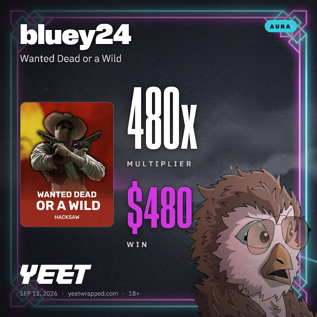 bluey24 hit 479.6x on Wanted Dead or a Wild