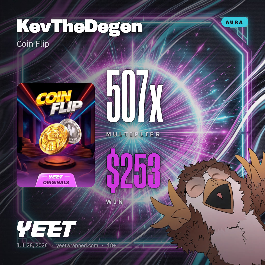 KevTheDegen hit 506.9x on Coin Flip