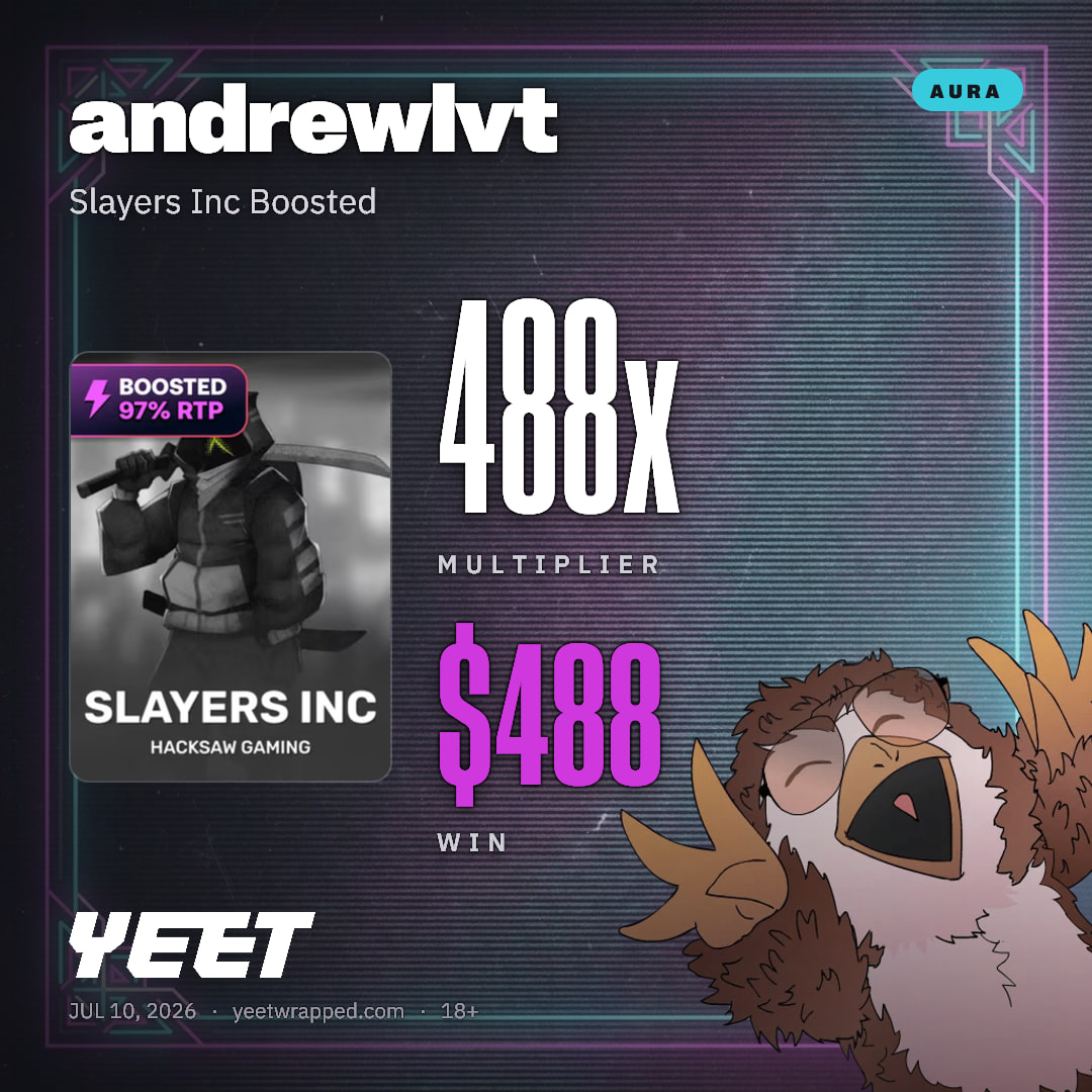 andrewlvt hit 488.1x on Slayers Inc Boosted