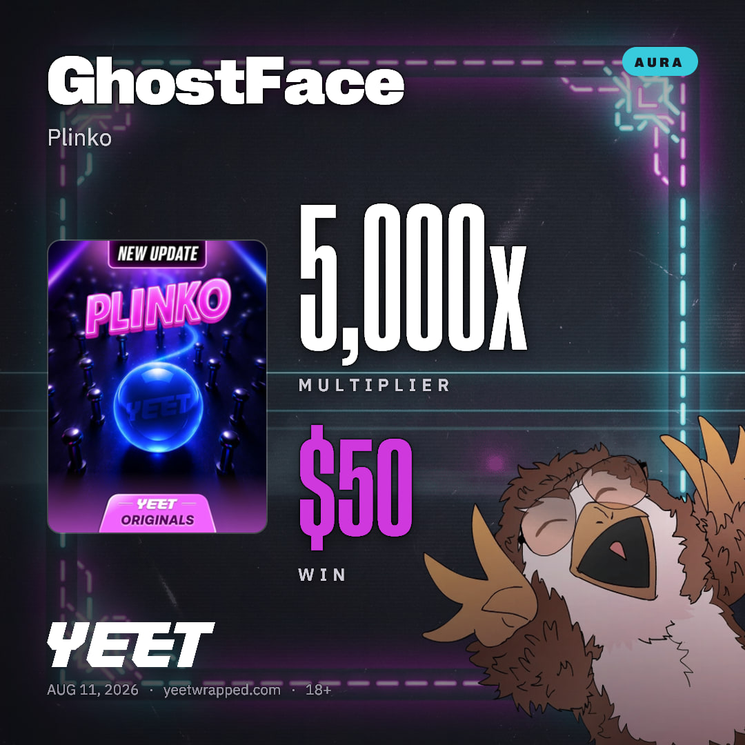 GhostFace hit 5,000x on Plinko
