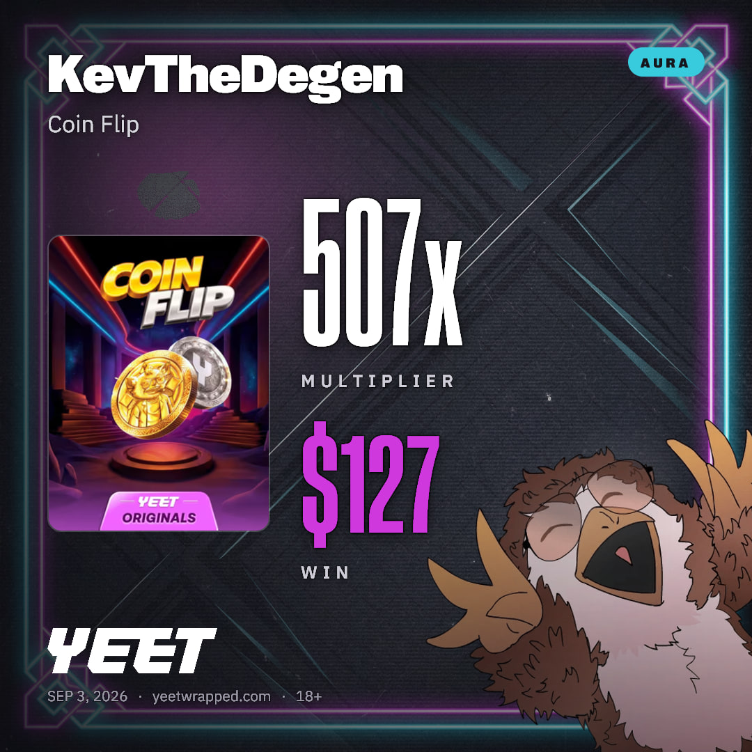 KevTheDegen hit 506.9x on Coin Flip