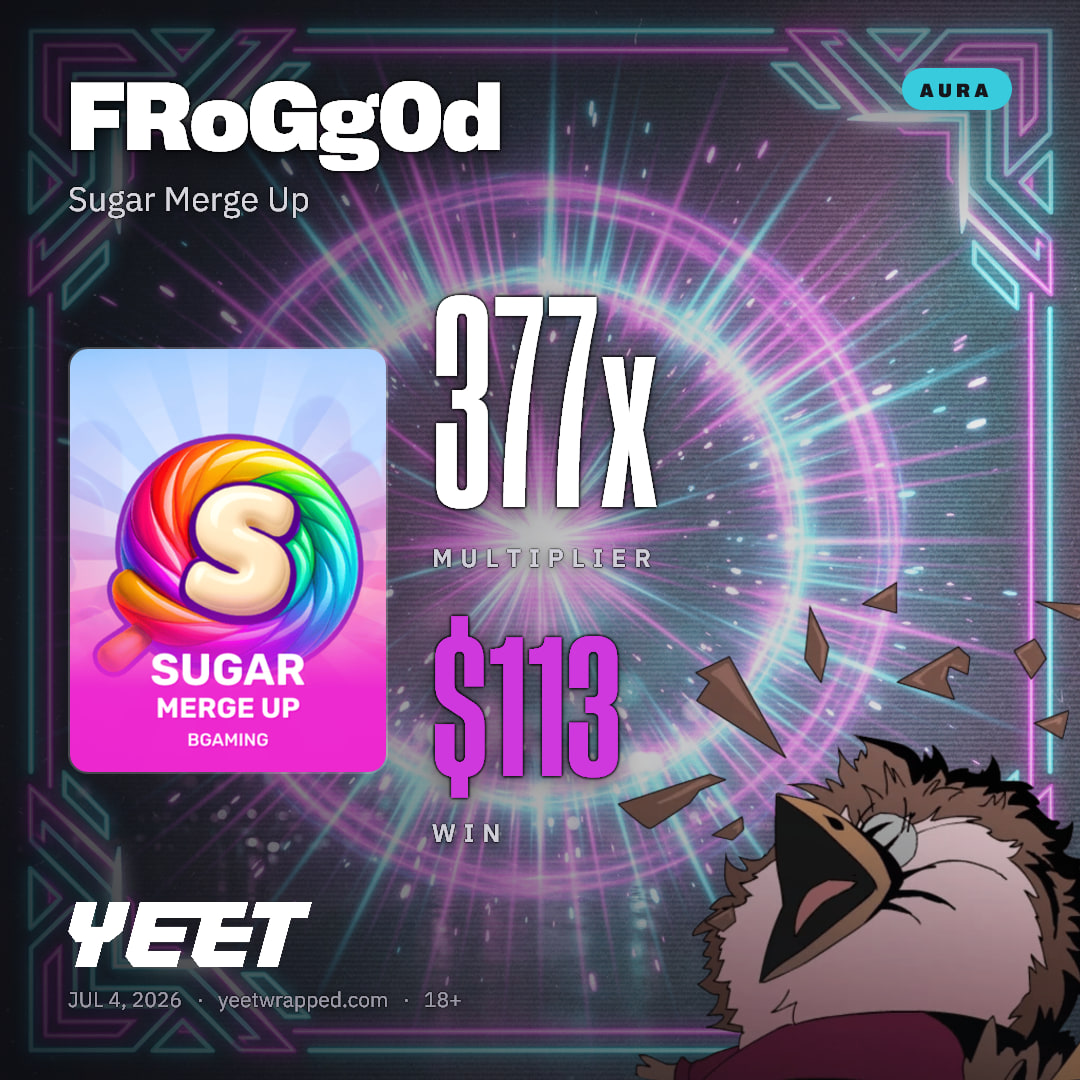 FRoGg0d hit 377.5x on Sugar Merge Up