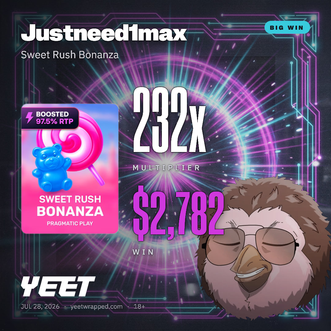 Justneed1max hit 231.9x on Sweet Rush Bonanza