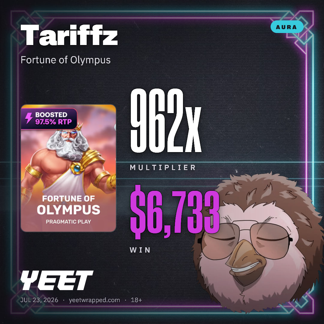 Tariffz hit 961.8x on Fortune of Olympus