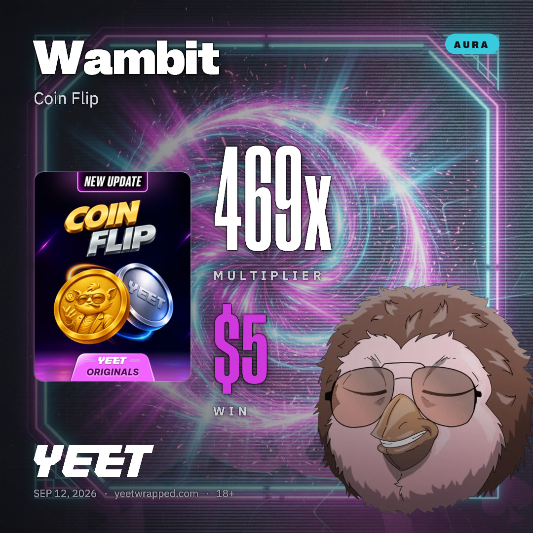 Wambit hit 468.8x on Coin Flip