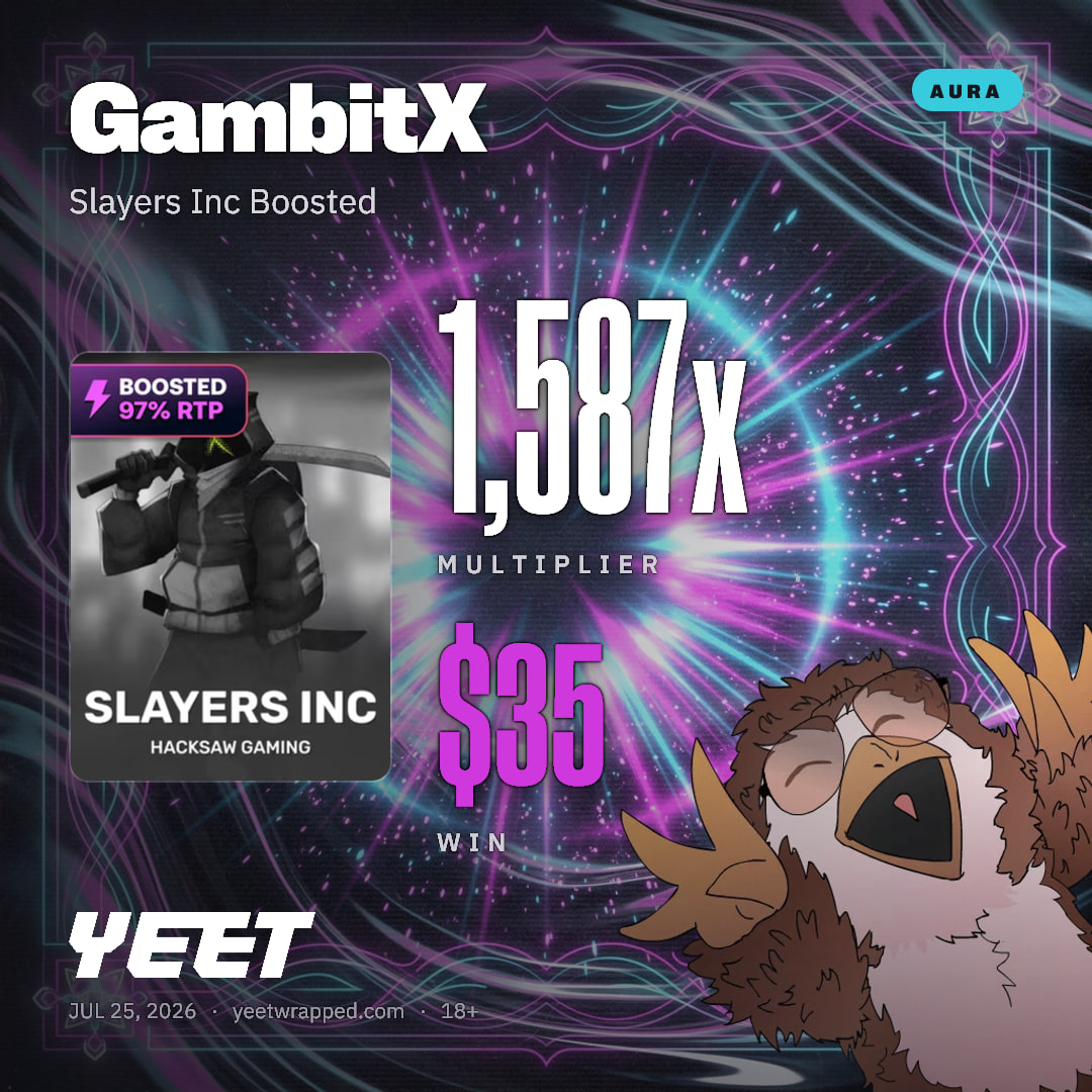 GambitX hit 1,587x on Slayers Inc Boosted