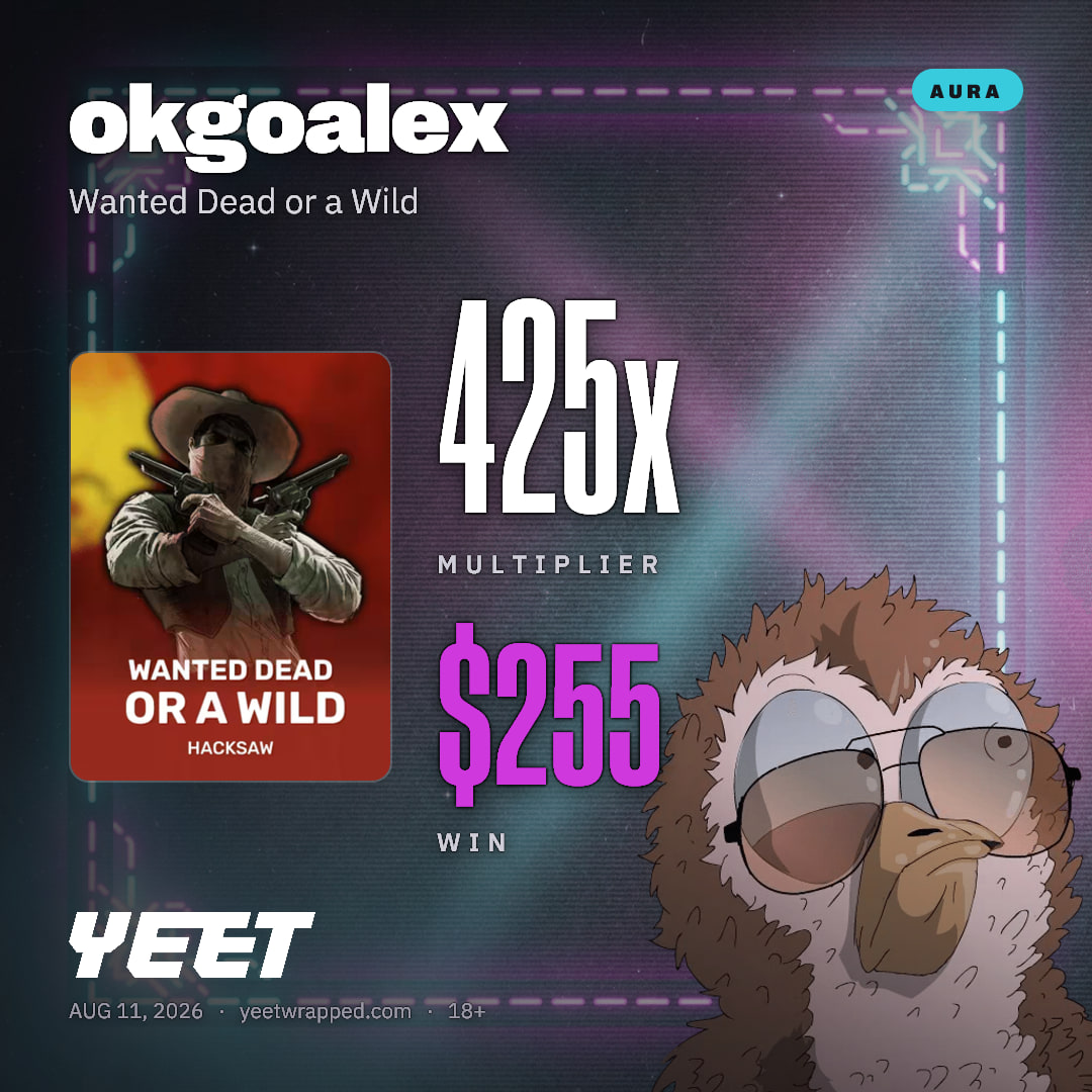 okgoalex hit 424.5x on Wanted Dead or a Wild