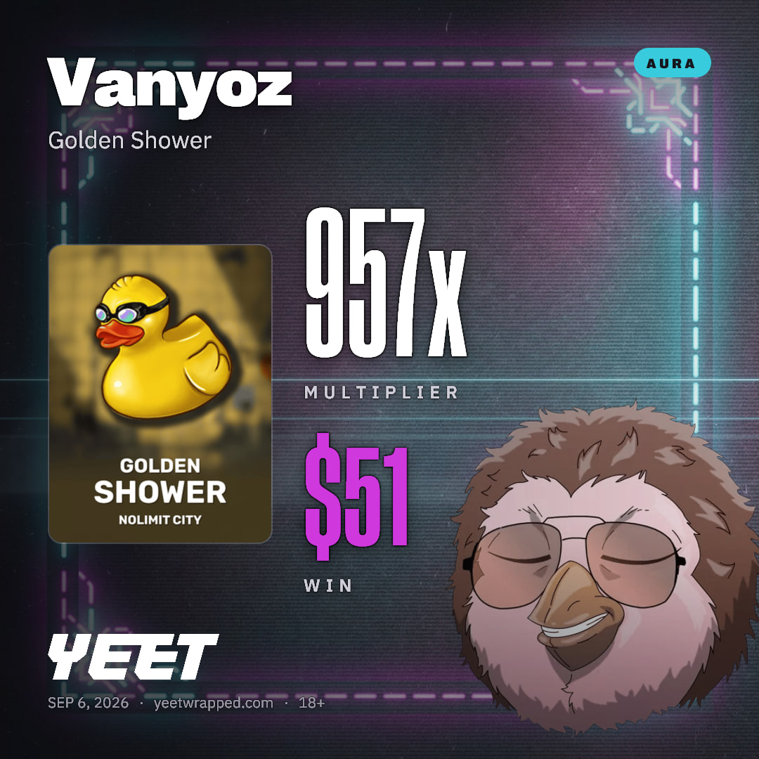 Vanyoz hit 956.5x on Golden Shower