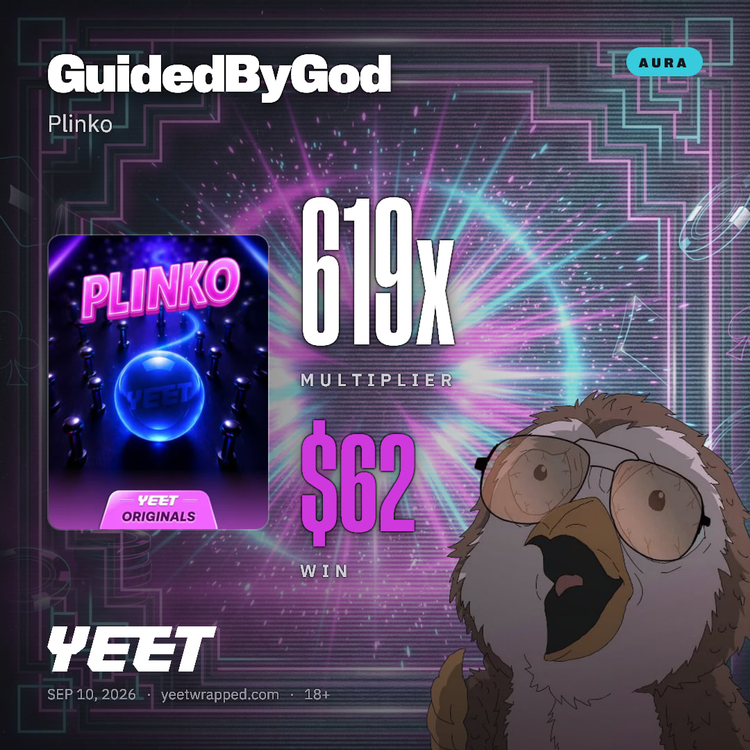 GuidedByGod hit 619x on Plinko
