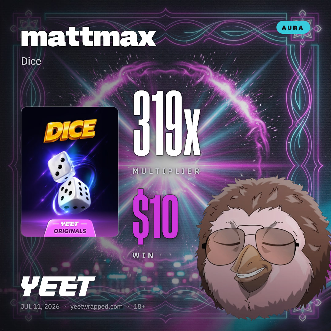 mattmax hit 319.4x on Dice