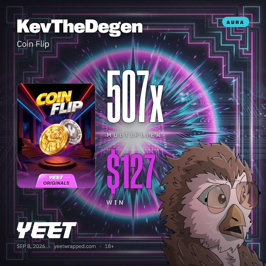 KevTheDegen hit 506.9x on Coin Flip