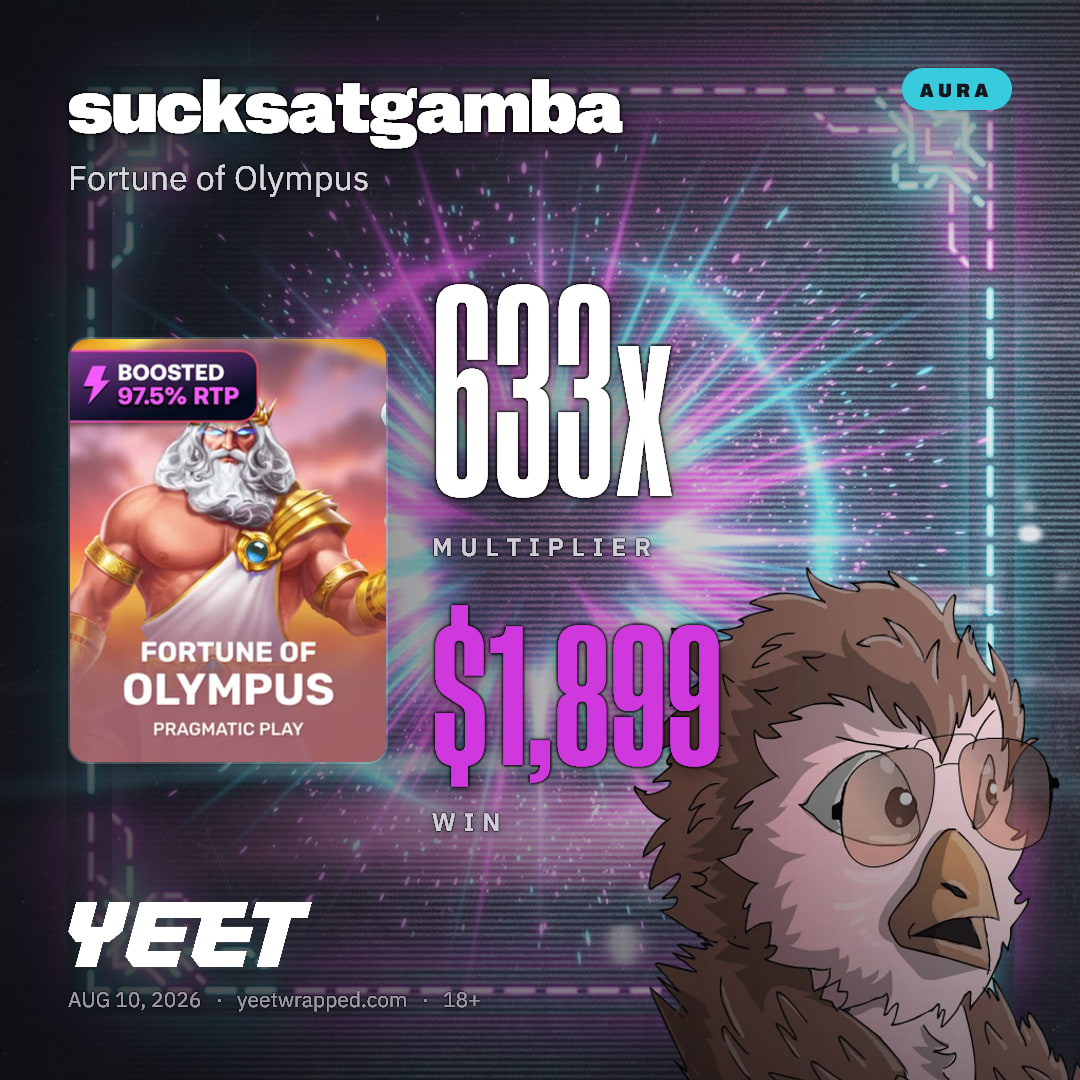 sucksatgamba hit 632.9x on Fortune of Olympus